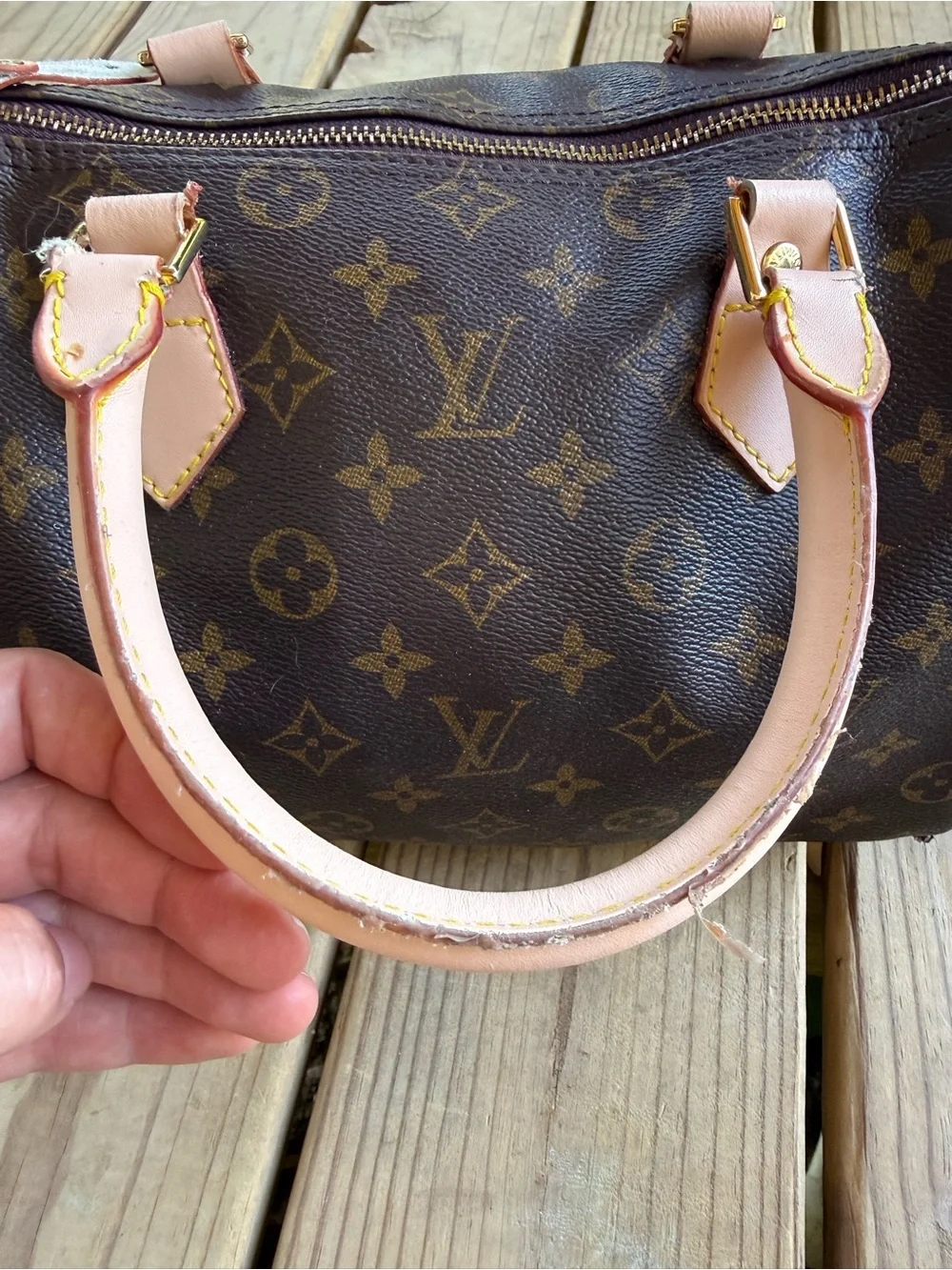 Designer Inspired Brown Monogram Satchel Speedy Style Bag Purse Handbag - Picture 7 of 12